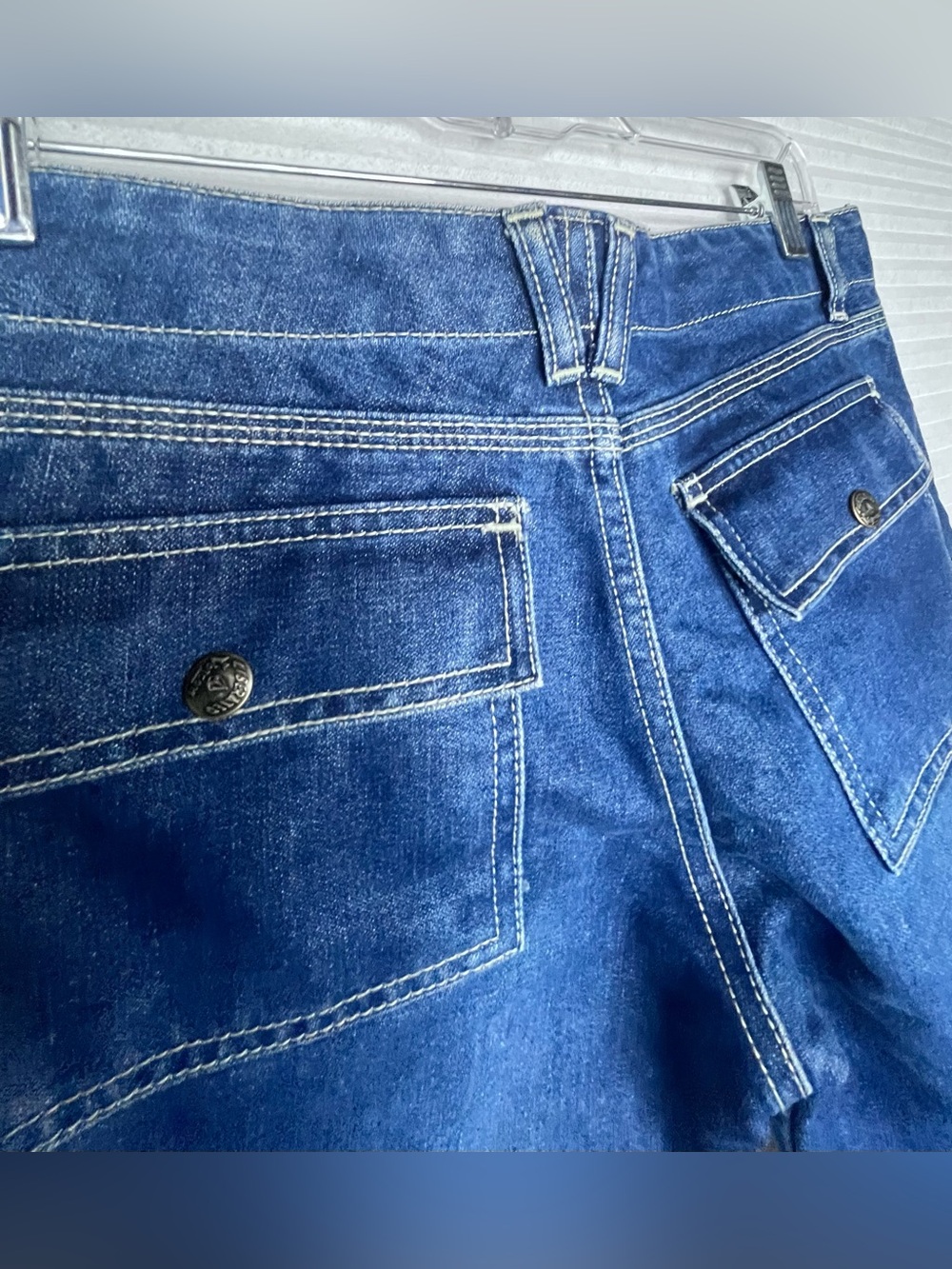 Volcom Stone blue Denim Jeans Relaxed Straight Leg Junior Size 9 Y2K Skater NEW - Picture 6 of 10